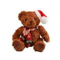 thumbnail image 2 of OEFNTAC Christmas Teddy Bear Doll Santa Hat Soft Kid Bedroom Sofa Ornament Festive Holiday Gift Child Family Decoration 7.87x3.94x2.76in, 2 of 6