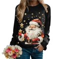thumbnail image 2 of Futezty Womens Christmas Sweatshirt Cute Holiday 3D Print Tops Long Sleeve Round Neck Pullover 2025 Sweaters, 2 of 6