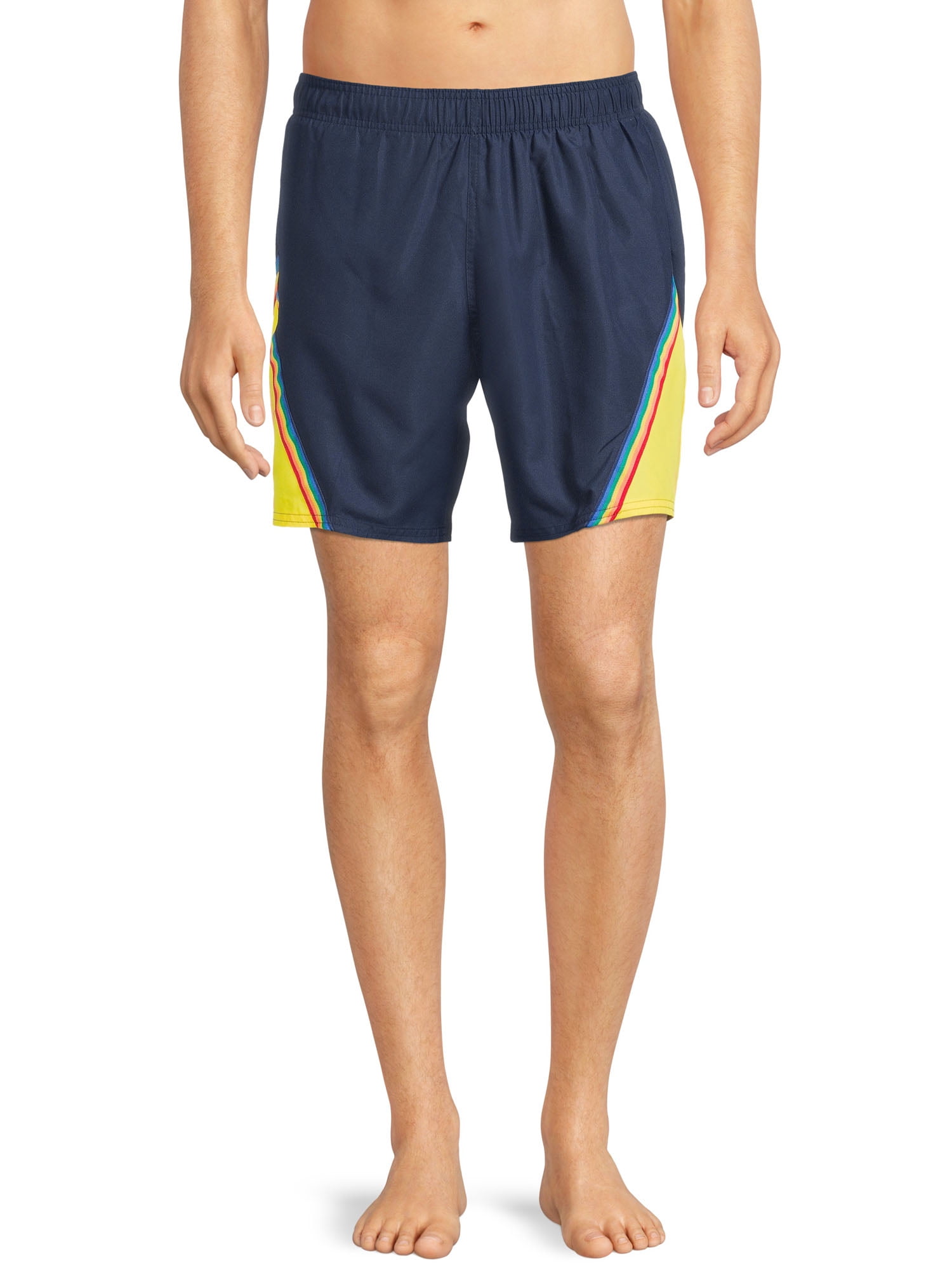 Colorblock Rainbow Swim Trunks 