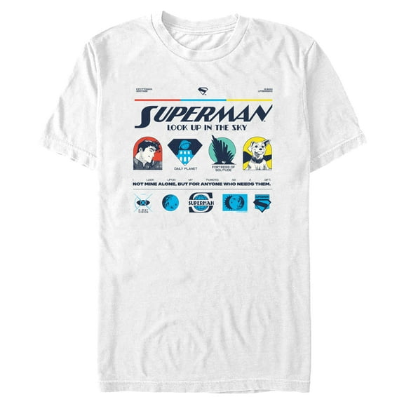 Mens Superman Power Icons T Shirt