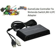 Gamecube Controller Adapter. Super Smash Bros Switch Gamecube Adapter for WII U & PC. Support Turbo and Vibration Features. No Driver and No Lag-Gamecube Adapter