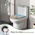 thumbnail image 4 of HELLHERO Butterfly Egg Pattern Bathroom Seat Covers, Easy to Clean Polyester Fabric Bathroom Toilet Cozy Set, 17"x21", 4 of 8