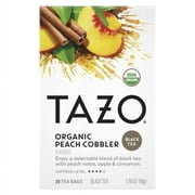 TAZO Dessert Delights Organic Black Tea, Peach Cobbler, Caffeinated, Tea Bags 20 Ct