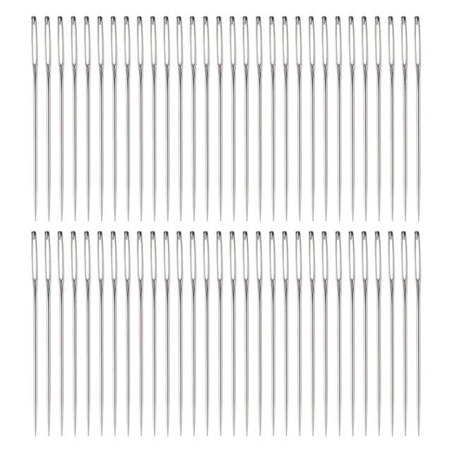 Uxcell Large Eye Stitching Needles 1.57" Sewing Needles Stainless Steel Leather Needle 500 Pack