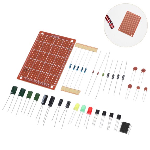 OUNONA Beginner Soldering Kit with Training Board, Practice Welding Plate, Soldering Learning Set for Electronics Repair and Projects