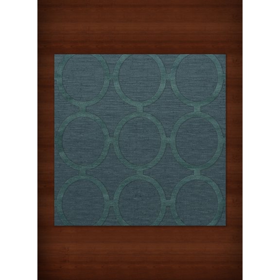 Dalyn Dover Area Rug DV14 Dv14 Teal Circles Rings 4' x 4' Square
