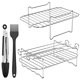 thumbnail image 2 of Muyoka Accesorios para freidora de aire de acero inoxidable 304 con palitos de barbacoa Cepillo de aceite Clip para barbacoa Rejilla antiadherente para freidora de aire Rejilla multiusos de doble cap, 2 of 7