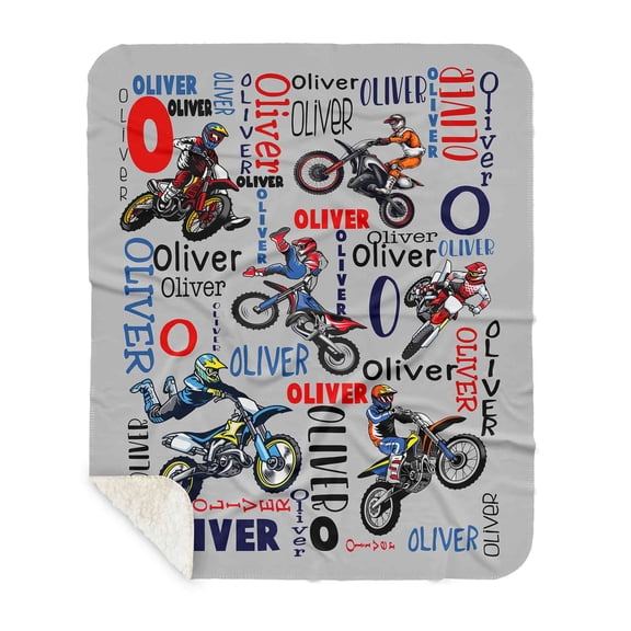 Lazaofficial Personalized Name Blanket, Motorcycle Blanket, Motorcycle Queen Size Blankets, Boy Blanket