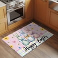 thumbnail image 2 of Entryway Rug 2'x3', Easter Bunny Small Rug for Kitchen Bathroom Door Mat Indoor Entrance, Spring Watercolor Polka Dot Flower Plaid Pink Non-Slip Area Rugs Floor Mats Carpet Front Door Rugs, 2 of 8