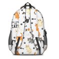 thumbnail image 3 of Cat White Pattern Backpack for School, Cute School Bag with Adjustable Shoulder Straps and Padded Back, 16.9"x12.6"x5.9", 3 of 5