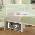 thumbnail image 3 of Maenizi 14 inch Tall Twin Bed Frames with Headboard and Footboard, Heavy Duty Metal Platform Bed Frame Twin No Box Spring Needed, Easy Assembly, Under Bed Storage, Noise Free, White, 3 of 7