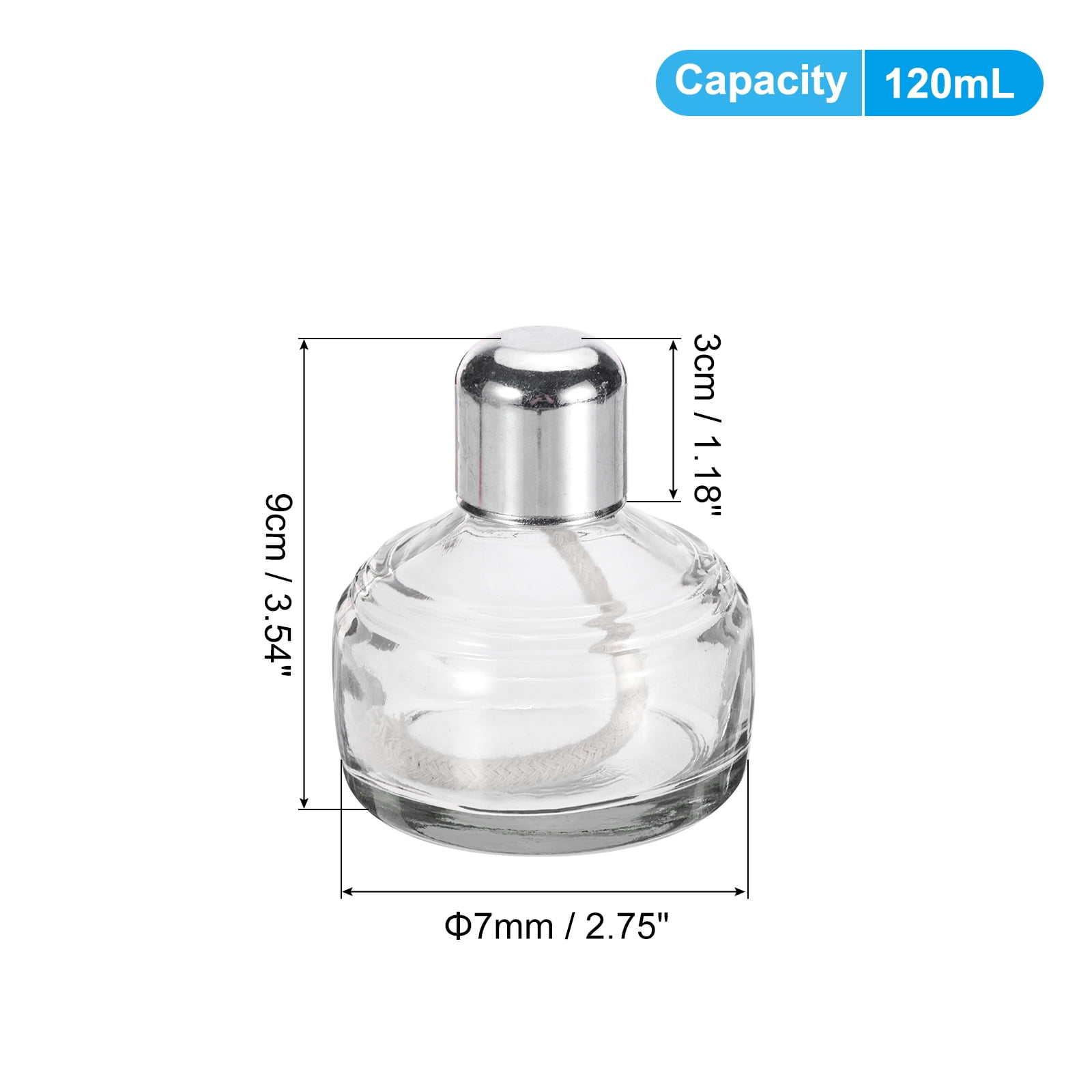 Uxcell Alcohol Burner Lamp, 120ml 2 Pcs Glass Burner Glass Blowing Torch Lamp