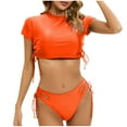 thumbnail image 1 of Trajes de Baño de Corte Alto para Mujeres de Verano de Color Sólido con Cojín de Pecho sin Soporte de Acero, Traje de Baño de Correa sin Espalda Sexy, 1 of 3