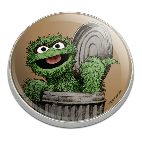 Sesame Street Vintage Oscar the Grouch Golfing Premium Metal Golf Ball Marker