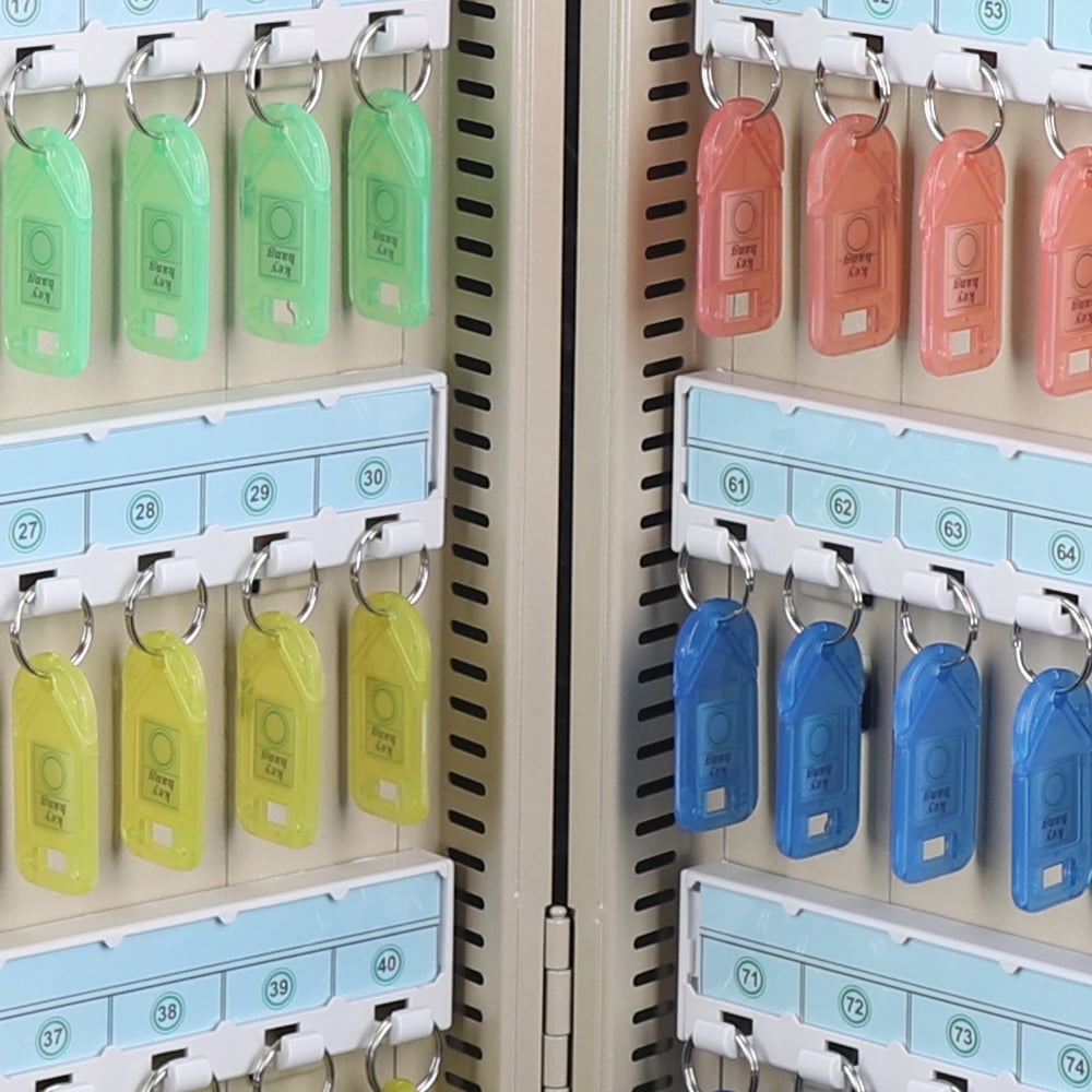 80 Key Wall Mount Cabinet with Lock Commercial & Home Key Storage Box In-Wall or Surface Mount