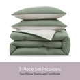 thumbnail image 4 of Virtu Comforter Sets, All Season Lightweight Reversible Queen Comforter Set, 3-Pc Bedding Sets, green/white, 4 of 8