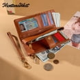 thumbnail image 4 of Montana West Women Wristlet Wallet Large Bifold Credit Card Holder Money Organizer, Brown, 4 of 7