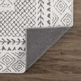 thumbnail image 4 of Hauteloom Burdette Machine Washable Boho Vintage Bordered Area Rug - Farmhouse Traditional Trellis Carpet for Living Room, Bedroom - Transitional - Gray, Cream, Charcoal - 5'3" x 7'3" (5x7), 4 of 12