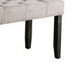 thumbnail image 4 of 48 Inches Bench with Tufted Seat and Chamfered Legs, Light Gray, 4 of 5