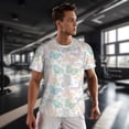 thumbnail image 3 of Wukai Colorful Butterfly Print Men's Short-Sleeved Mesh T-Shirt,Quick-Dry Short Sleeve Workout T-Shirt-X-Small, 3 of 8