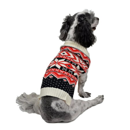 RWB Pet Fair Isle Design Ugly Christmas Dog Sweater Red