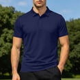 thumbnail image 3 of Luvrsol Men T Shirts Solid Basic Short Sleeve Lapel Collar Cotton Casual Daily Tops S-3XL, 3 of 8