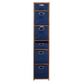 thumbnail image 3 of Niche Flip Flop 67" Square Folding Bookcase with Folding Fabric Bins- Cherry/Blue, 3 of 7