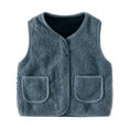 thumbnail image 1 of Gibobby Chamarra niñaNiños pequeños, niñas, niños, sólido, cálido, grueso, primavera, invierno, chaleco sin mangas, ropa, abrigo, cremallera, ropa para b(Gris, 5-6 Años), 1 of 4