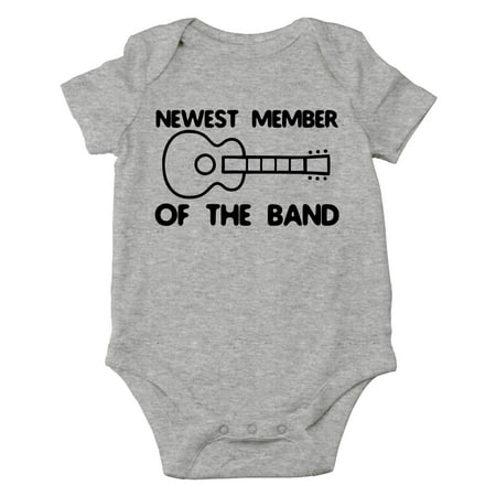 

AW Fashions Newest Member Of The Band - Music Is In My DNA - I m With The Band - Cute One-Piece Infant Baby Bodysuit (Newborn Sports Grey)