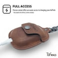 thumbnail image 3 of AirPod 1, 2 Leather Case with Keychain and Button Lock Compatible with Apple Airpods 1, 2 Made with Genuine Horse Cow Leather - Legacy Snap (Brown), 3 of 6