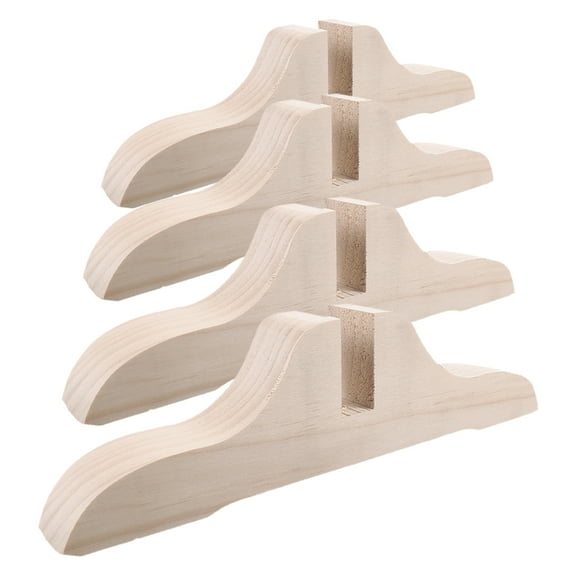 IBASETOY Stable Beige Room Divider Holders for Everyday Use Wooden Partition Feet 4Pcs