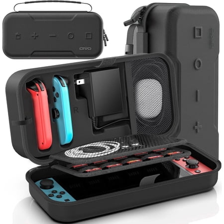 Switch OLED Carrying Case Compatible with Nintendo Switch/OLED Model, Portable Switch Travel Carry Case Fit for Joy-Con and Adapter, Hard Shell Protective Switch Pouch Case with 20 Games