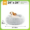 thumbnail image 4 of MCQ Round Dog Bed, Anti-Slip Fuzzy Pet Bed, Washable Cat Sofa Mat, Grey, 24 Inch, 4 of 6