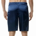 thumbnail image 4 of RYRJJ Men's Silk Satin Boxers Shorts Elastic Waist Pajama Bottom Shorts Loose Lounge Sleepwear Short Pants(Navy,S), 4 of 5