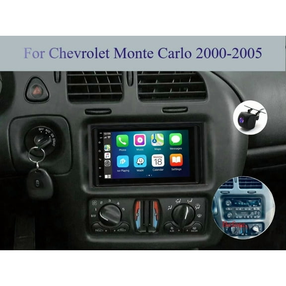 Molaner 7" Car Stereo for Chevrolet Monte Carlo 2000-2005 Android 15 Fit for Wireless Carplay Android Auto Android Touchscreen Car Radio Replacement with GPS Navigation Bluetooth WiFi, 2 32G
