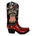 thumbnail image 5 of Rustic Western Bald Eagle Clutching Liberty Bell Cowboy Boot Vase Figurine, 5 of 6