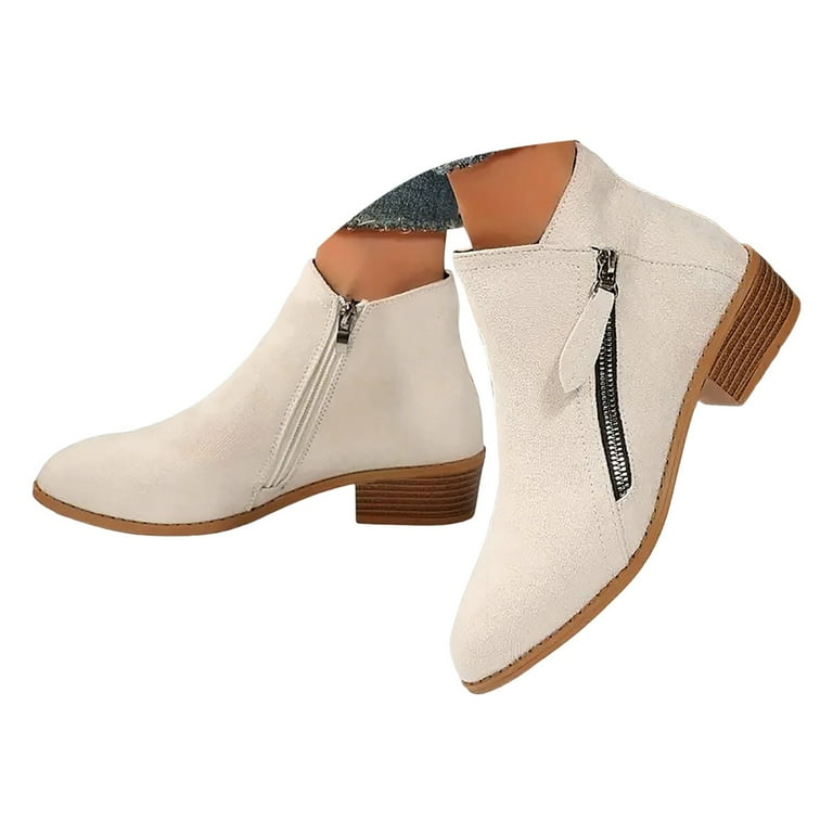 Womens Ankle Boots Wide Width Cushioned Footbed Non Slip Walking Boots For Ladies Walmart