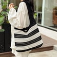 thumbnail image 3 of Bolso Mano Tejido Ganchillo Color Contrastante para Mujer, 3 of 9