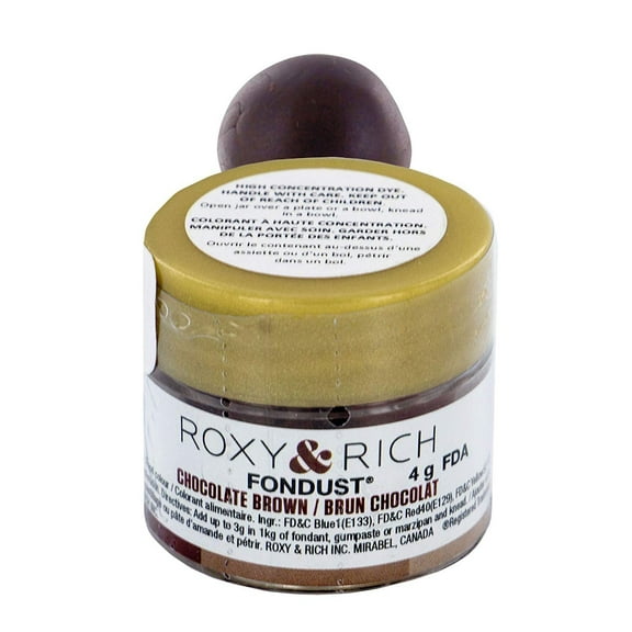 Fondust Hybrid Powder Food Color Chocolate Brown, 4 Grams by Roxy & Rich