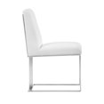 thumbnail image 3 of Sunpan Chaise de Salle à Manger Moderne Dean 20" en Acier Inoxydable/blanc, 3 of 6