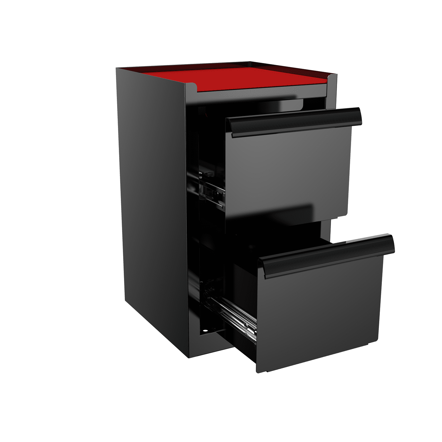 Hyper Tough Mini 2-Drawer Side Cabinet with Vertical Locker, Black