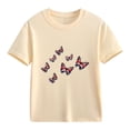 thumbnail image 4 of Awdenio Kids Girls Flag Butterflies Print Short Sleeve T-Shirt, Crew Neck Casual Tee ,Soft Top in Multi-Colors,for Patriotic Events and Everyday Wear,Size2-13, 4 of 4