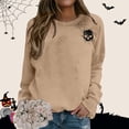 thumbnail image 4 of Tisuna Halloween Sweatshirt For Women Relaxed Fit Skull Print Crewneck Sweatshirt Ladies Long Sleeve Festival Theme Party Fall Tops Clothes Size Xl, 4 of 5