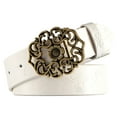 thumbnail image 1 of Cinturón de Cuero con Hebilla de Flor para Mujer Sonducket Blanco, 1 of 6