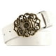 thumbnail image 1 of Cinturón de Cuero con Hebilla de Flor para Mujer Sonducket Blanco, 1 of 6