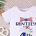 thumbnail image 3 of CAICJ98 Baby Boy Romper 4th of July Outfits USA Flag One-piece Jumpsuit Shorts Infant Newborn Independence Day Clothes (Dark Blue,3-6 Months), 3 of 4