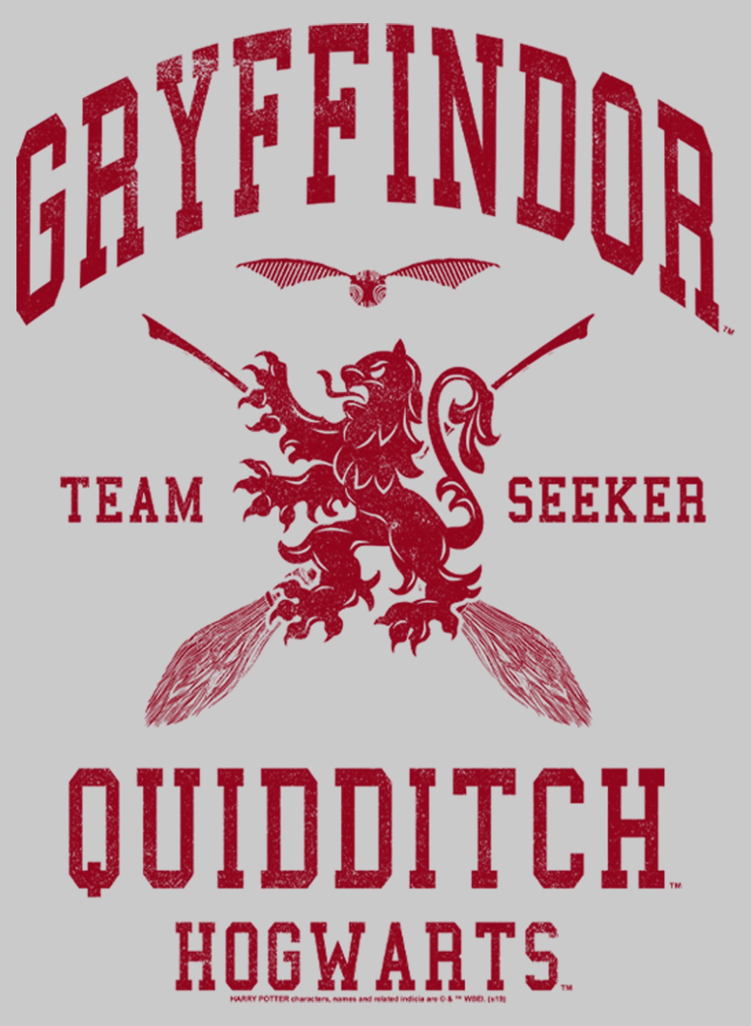 2X Gryffindor Quidditch Athletic Seeker Harry Team Large Sweatshirt Heather Men\'s Potter