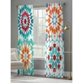 thumbnail image 4 of Boho Sheer Curtains 108 Inches Long 2 Panels Colorful Abstract Light Filtering Semi Sheer Window Curtains Drapes for Bedroom Living Room 52"x108", 4 of 7