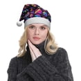 thumbnail image 5 of KLL Christmas Hats for Adults Plush Skull rainbow star mushroom Print Santa Hat Xmas Fluffy Santa Claus Hat for Women Men, 5 of 6
