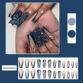 thumbnail image 4 of Fashionable Press On Nails Long Square Artificial Nails Glossy Finish With Rhinestones Decors False Nails For Daily Wear, 4 of 8